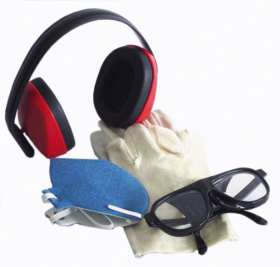 Hearing protection-Protective goggles-Dust mask-Safety gloves